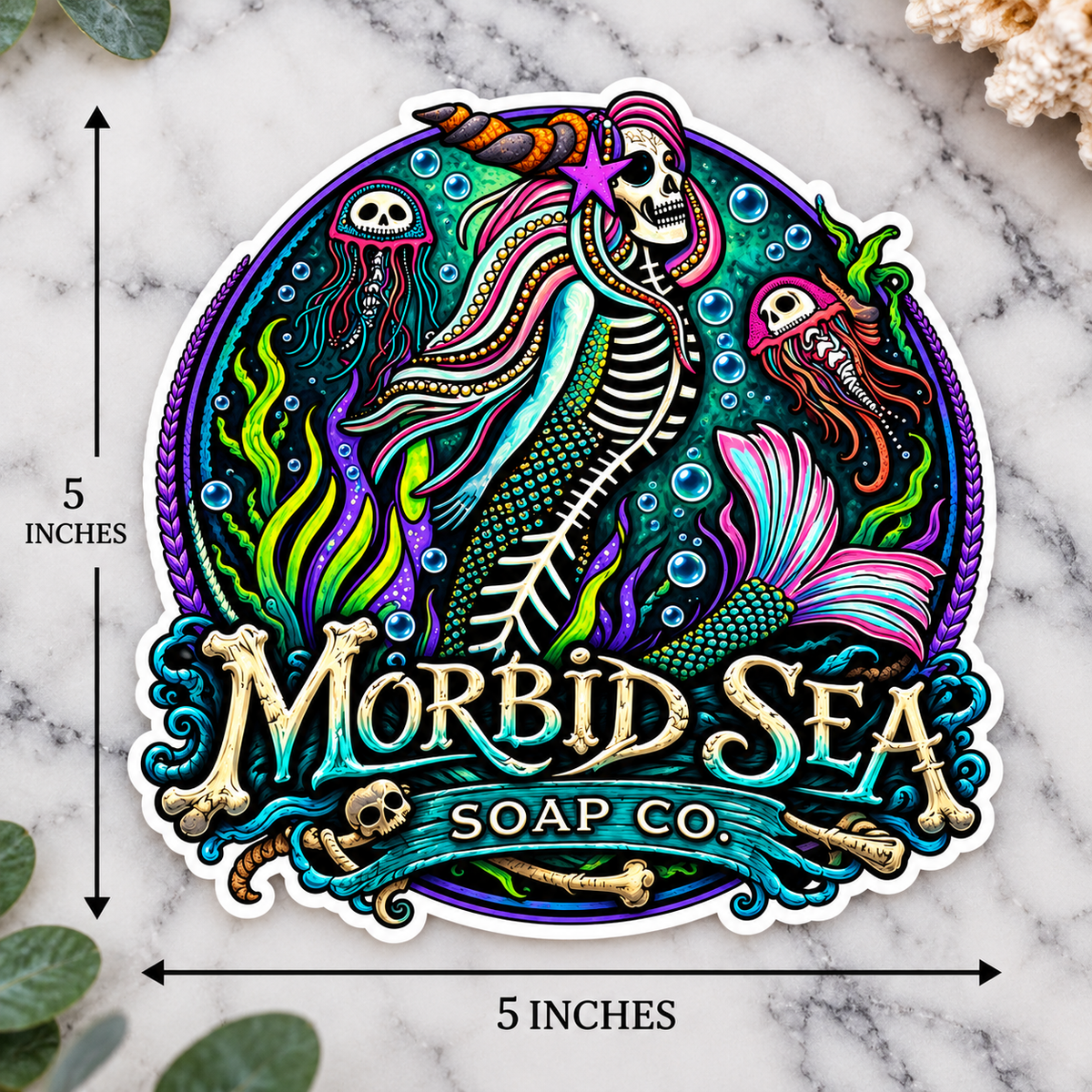 Morbid Sea Soap Co. Custom-Shaped Vinyl Sticker | 5-Inch